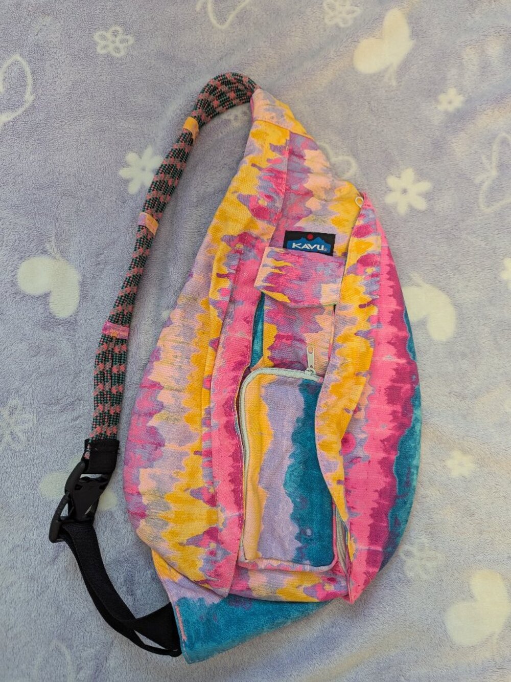 KAVU Rope Sling Bag Tie Dye Backpack Festival Hiking bag